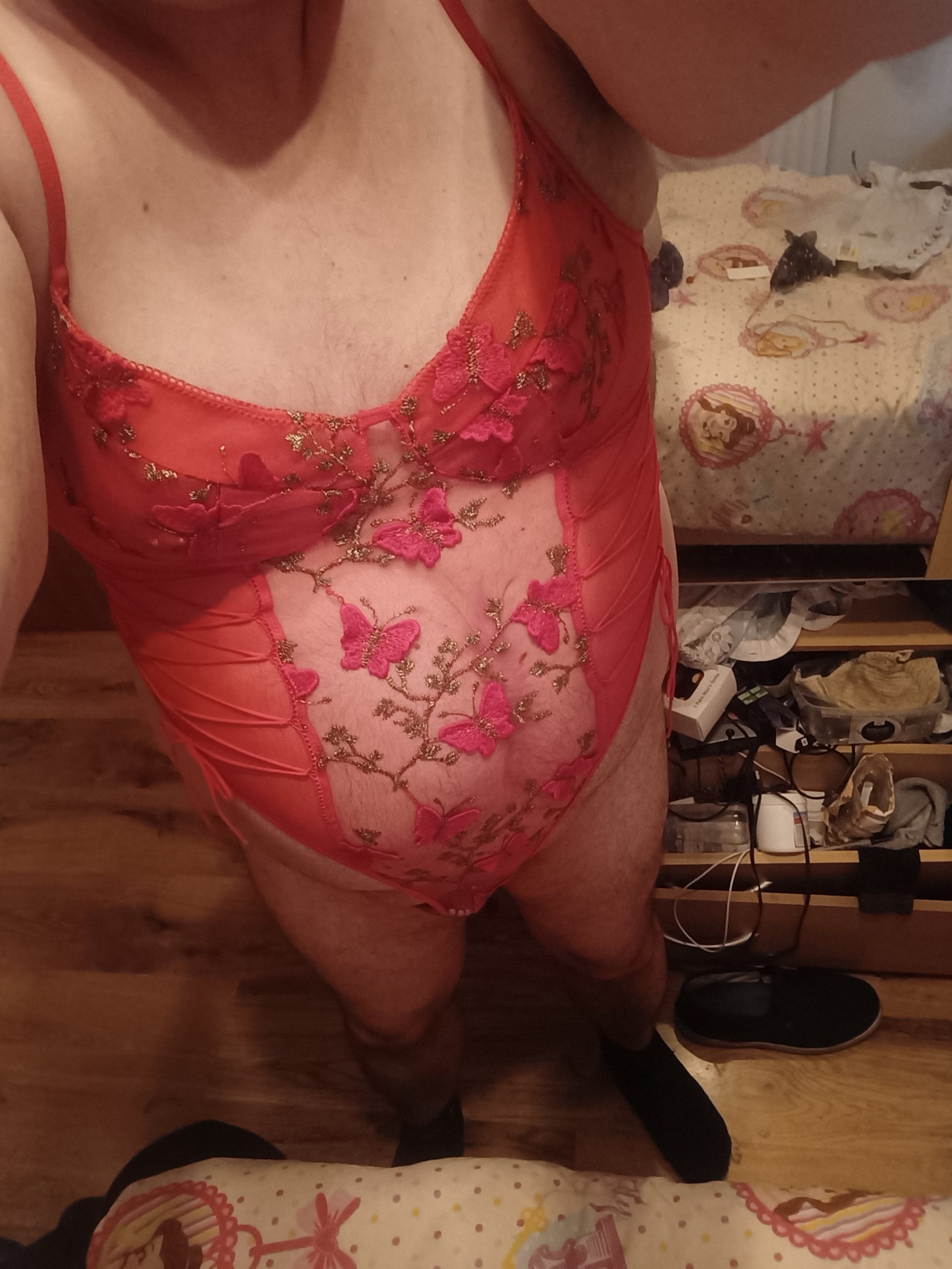 Me in pink bodysuit