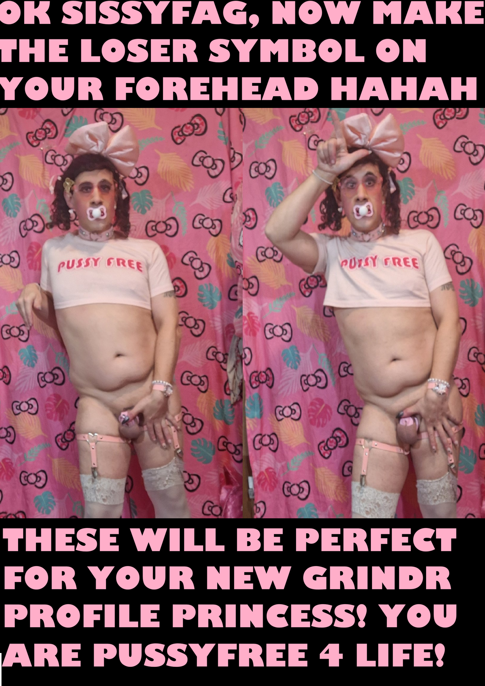 no wig+ full face sissybitch exposure!