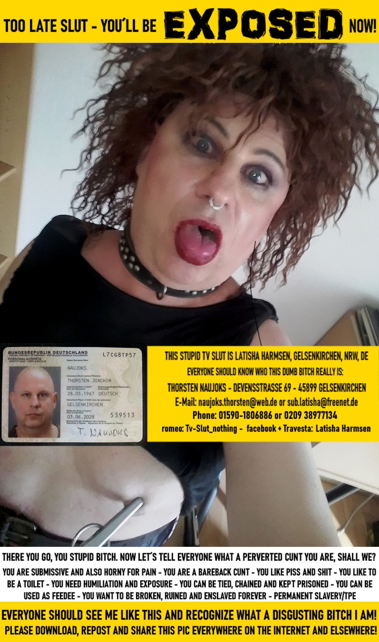Sissy f*ggot Thorsten Naujoks a.k.a. Latisha Harmsen