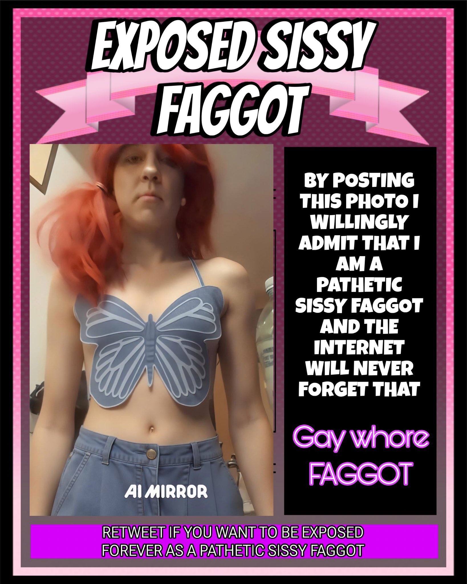 Expose repost and like this filthy sissy sl*t