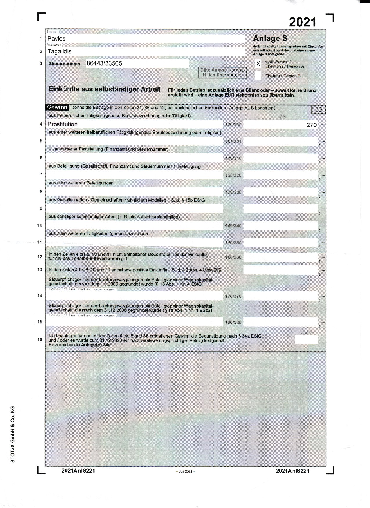 Pavlos der Prostituierter