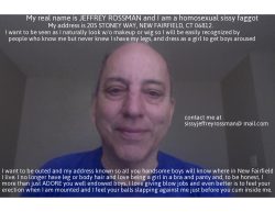 Sissy Jeffrey Rossman posts his address where he lives and he loves boys