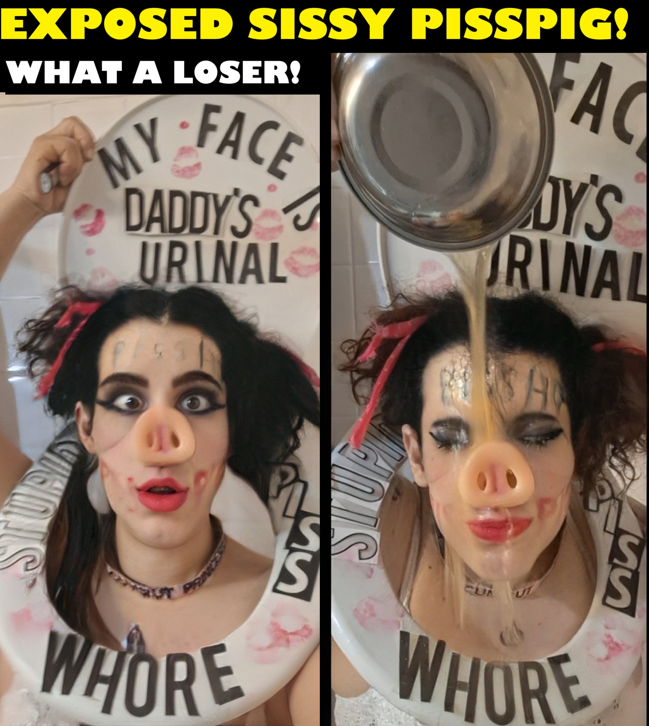 oink oink im a sissy pisspiggy