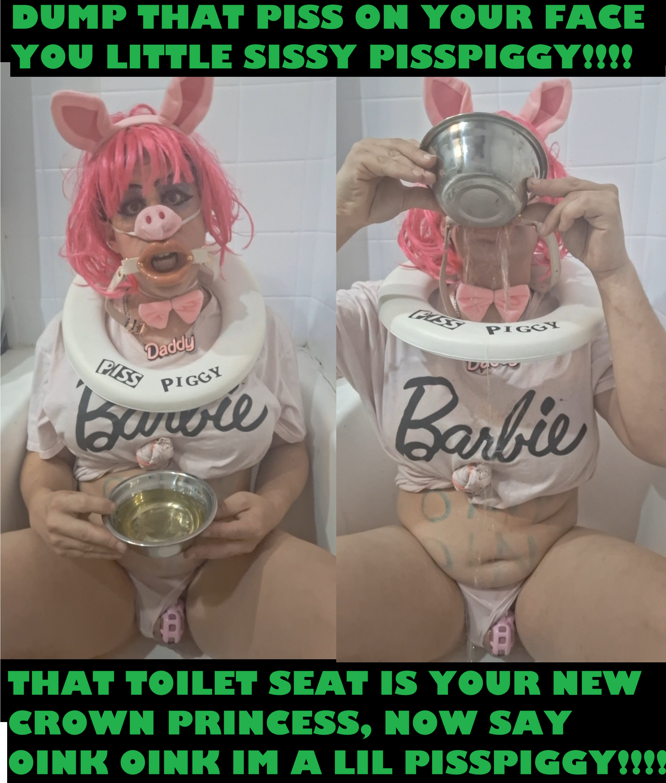 oink oink im a sissy pisspiggy
