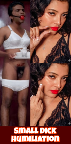 Exposing a male small dick sl*tt