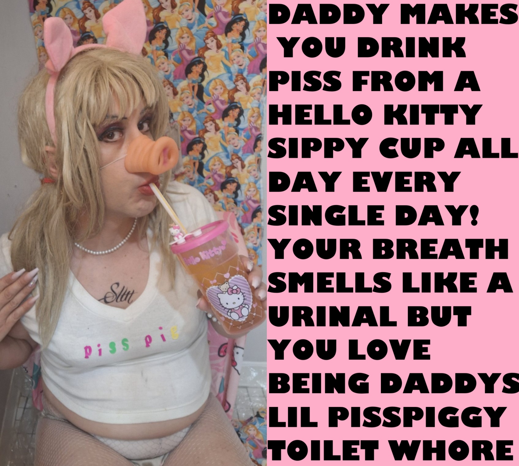 oink oink im a sissy pisspiggy