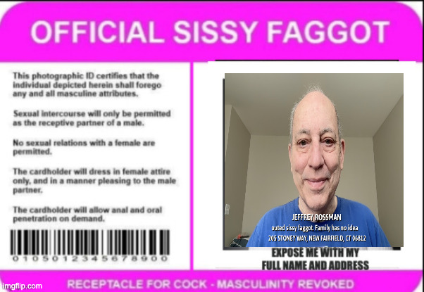 f*g Identification cards for Jeffrey Rossman from New Fairfield, CT