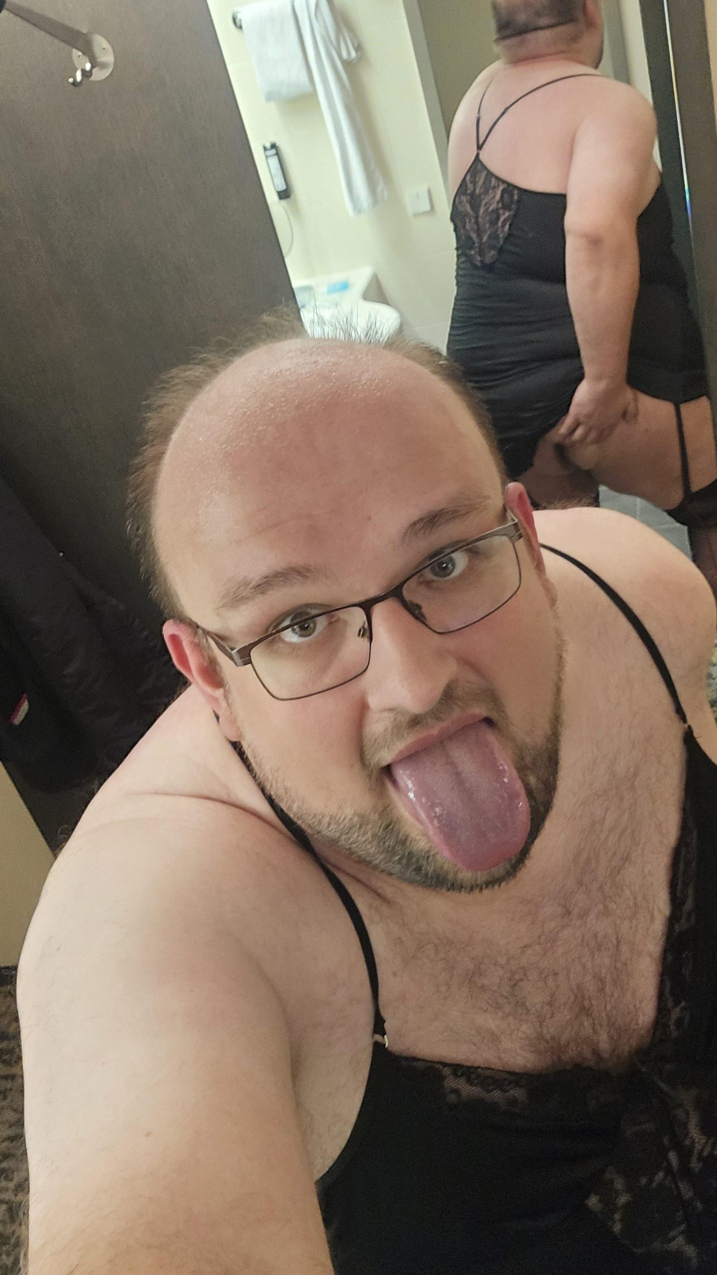 Horny fat crossdresser