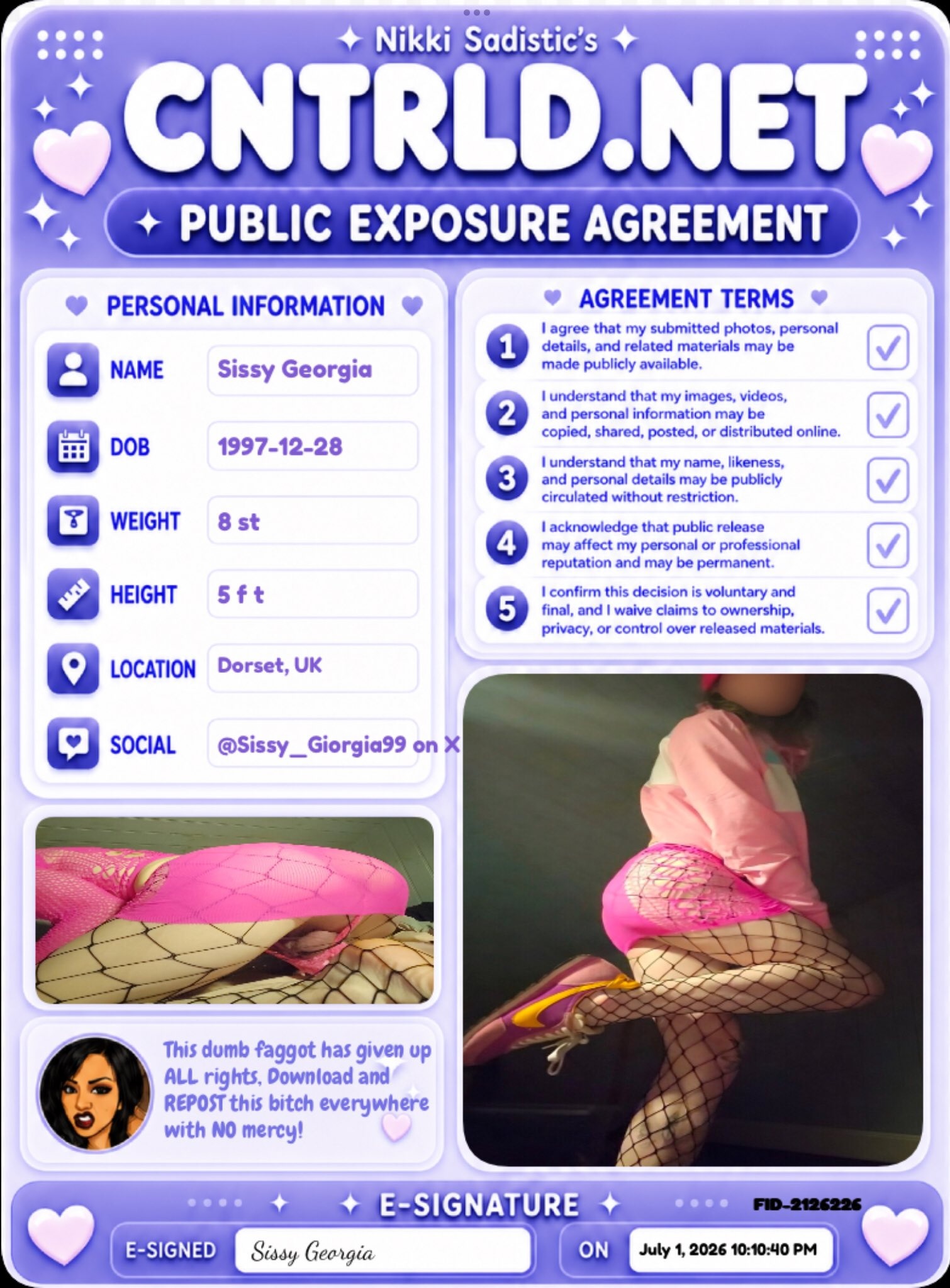 Sissy Georgia for public exposure
