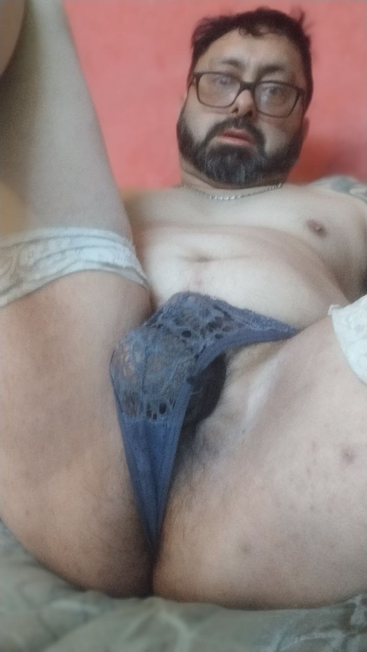 f*ggy in a blue thong