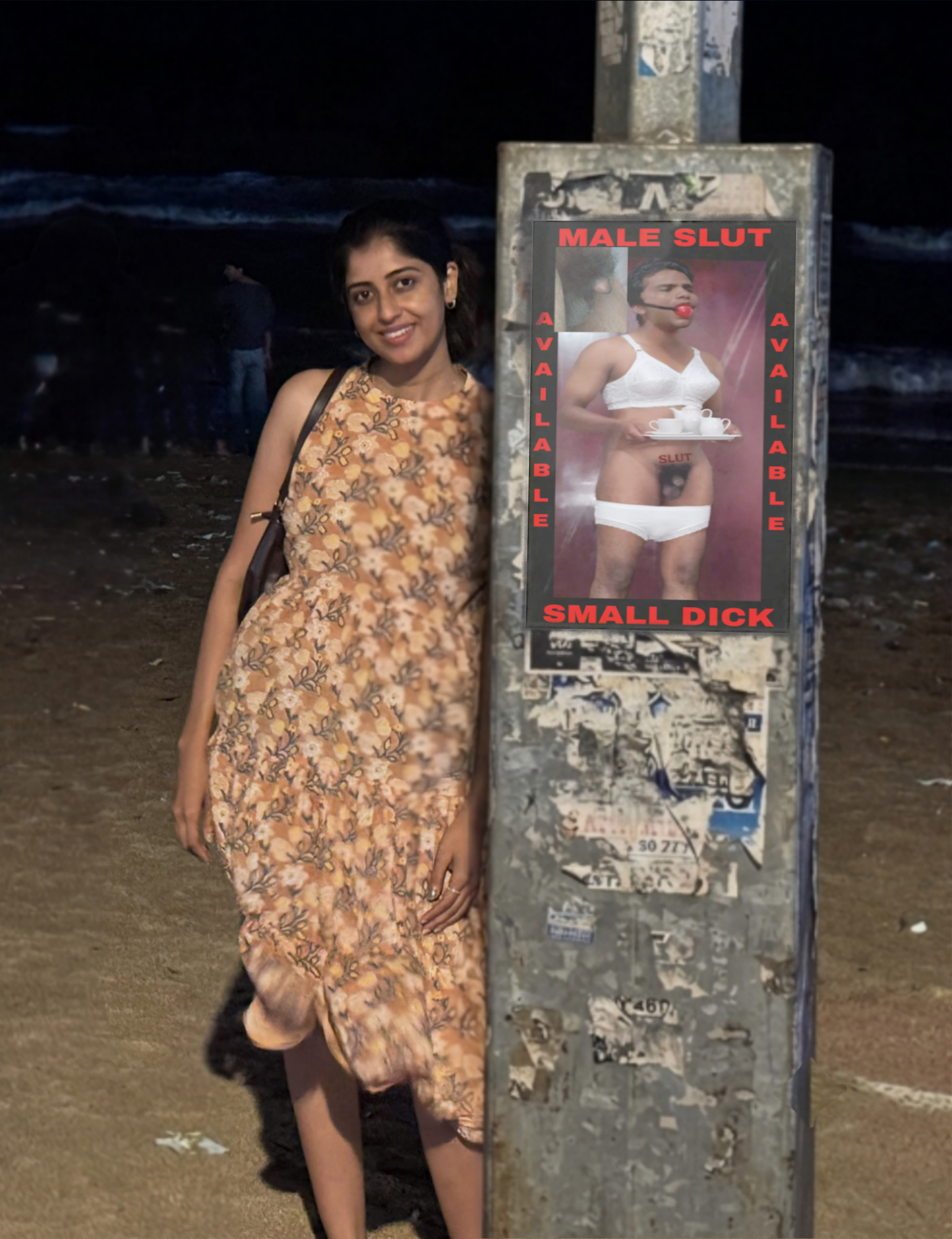 Small dick male sl*t poster in beach