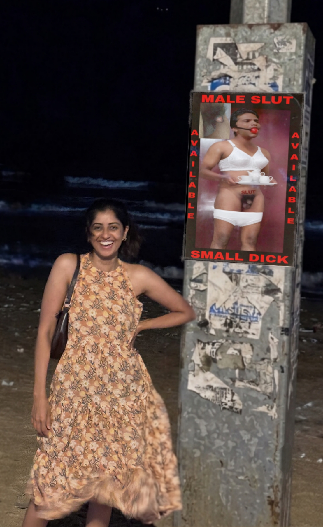 Small dick male sl*t poster in beach