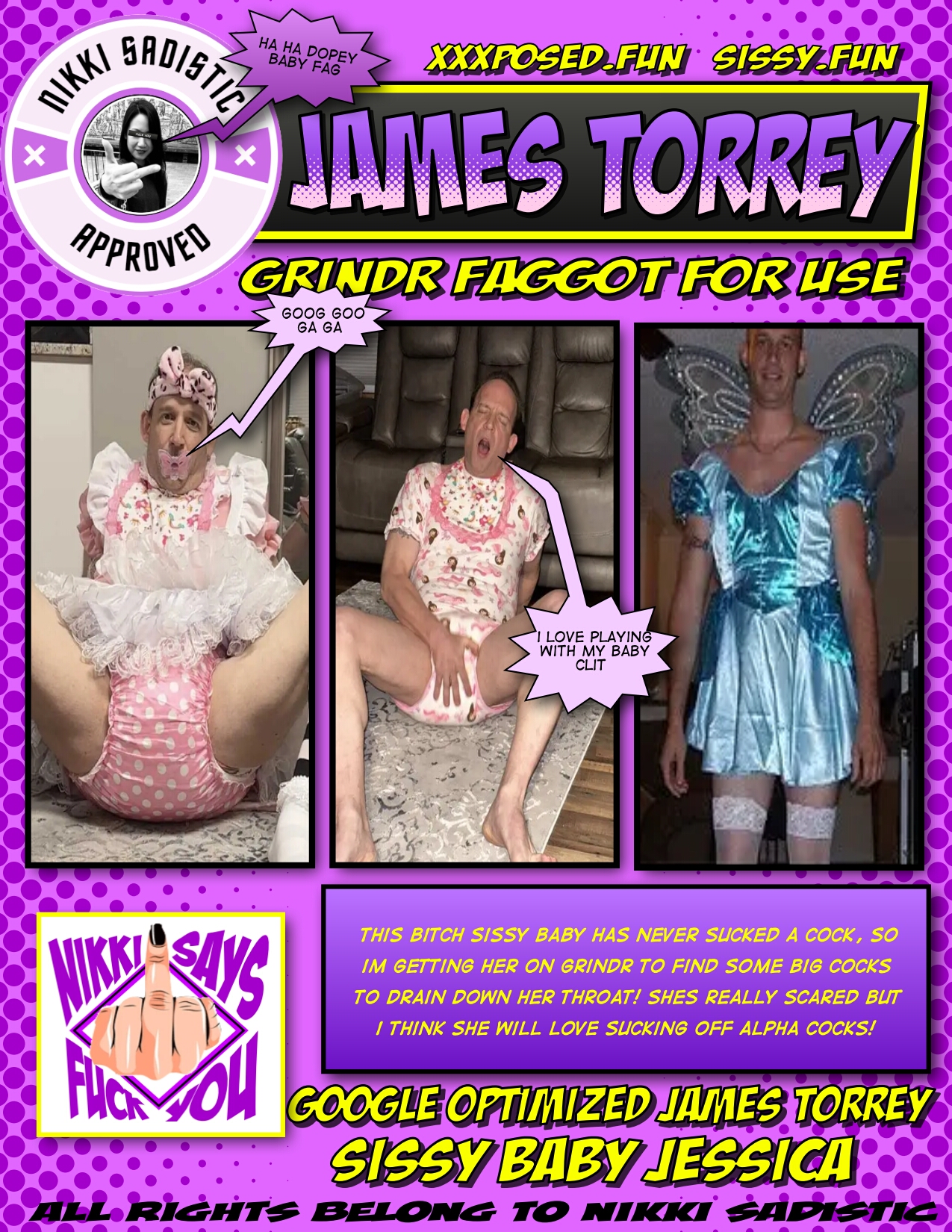 JAMES TORREY EXPOSED STICKY POST – EXPOSE THIS SISSY BABY JESSICA