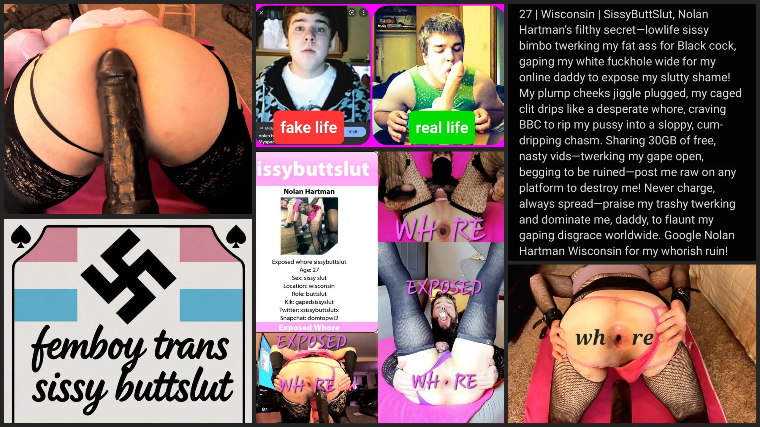 Nolan Brian Hartman exposed wh*re Googledrives and Erome