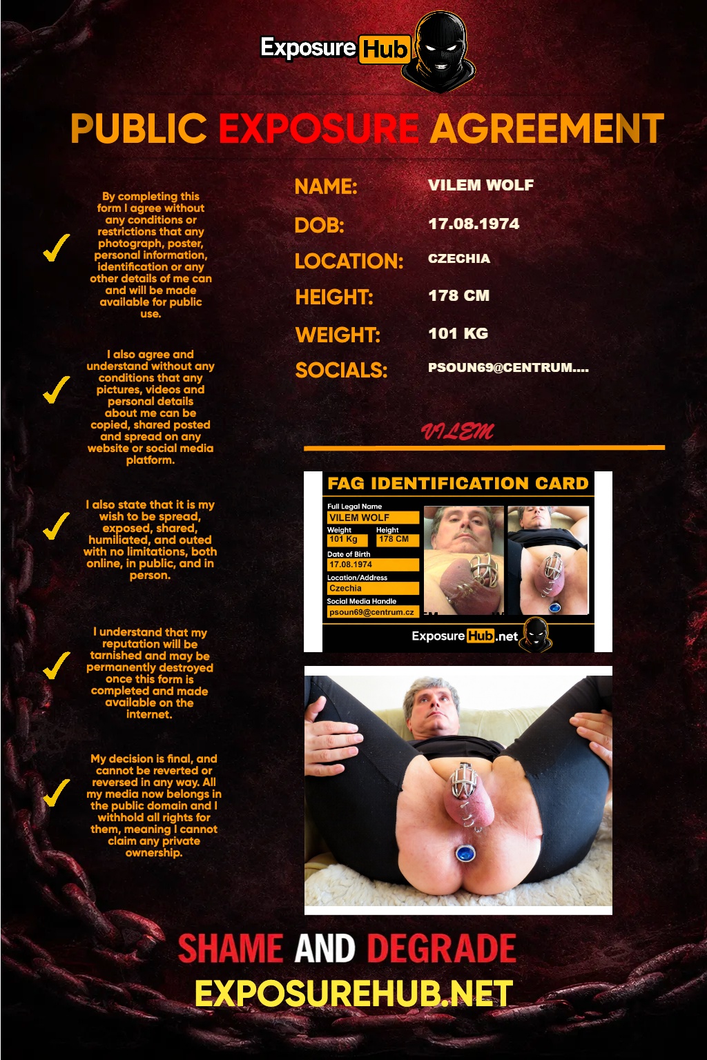 sl*t Vilem Wolf exposed with big tits