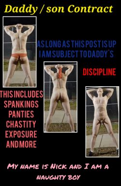 New Spanking Contract with Daddy, as long as this post is up