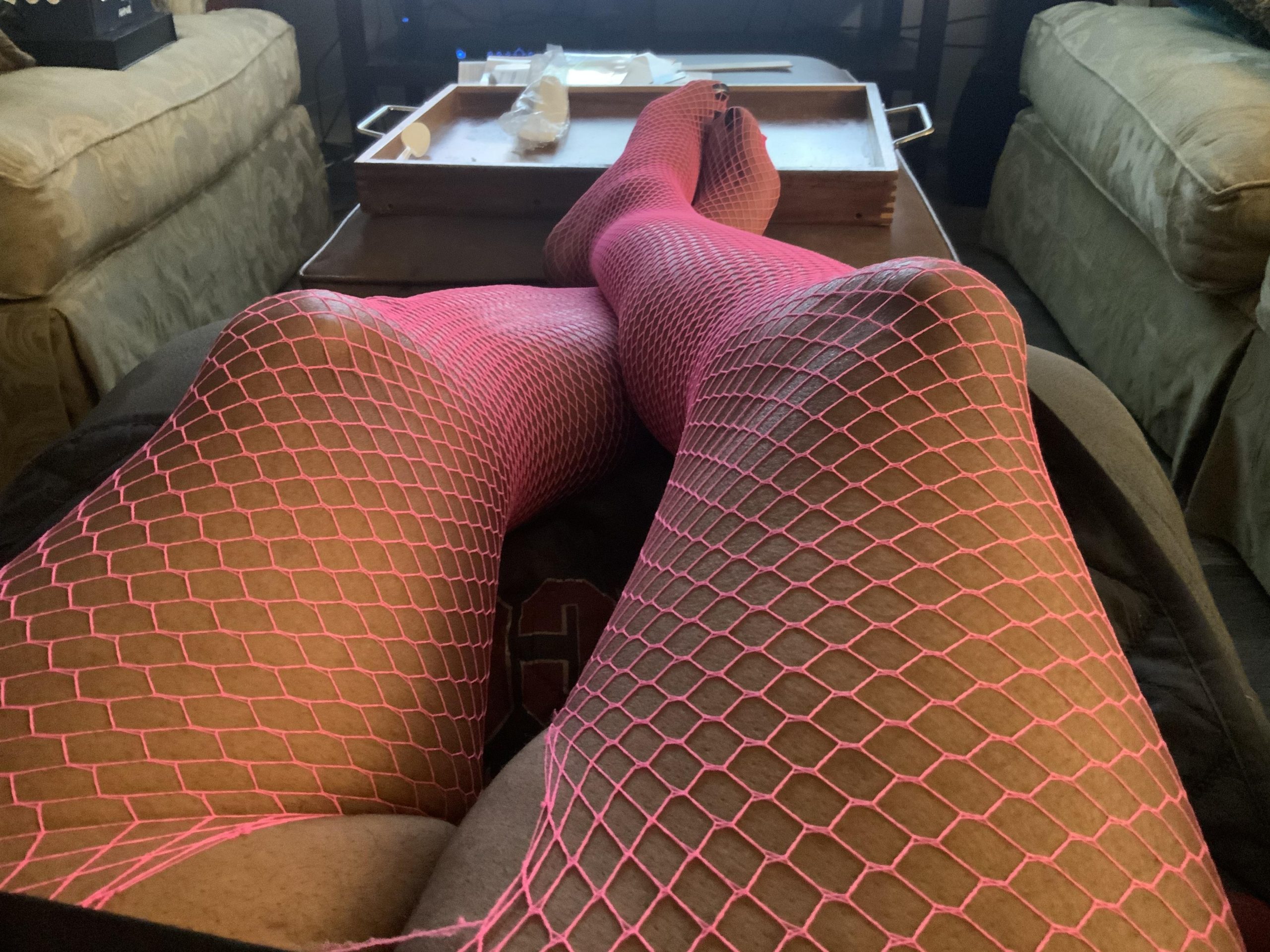 Ebony faggot Exposed In Fishnet Hose