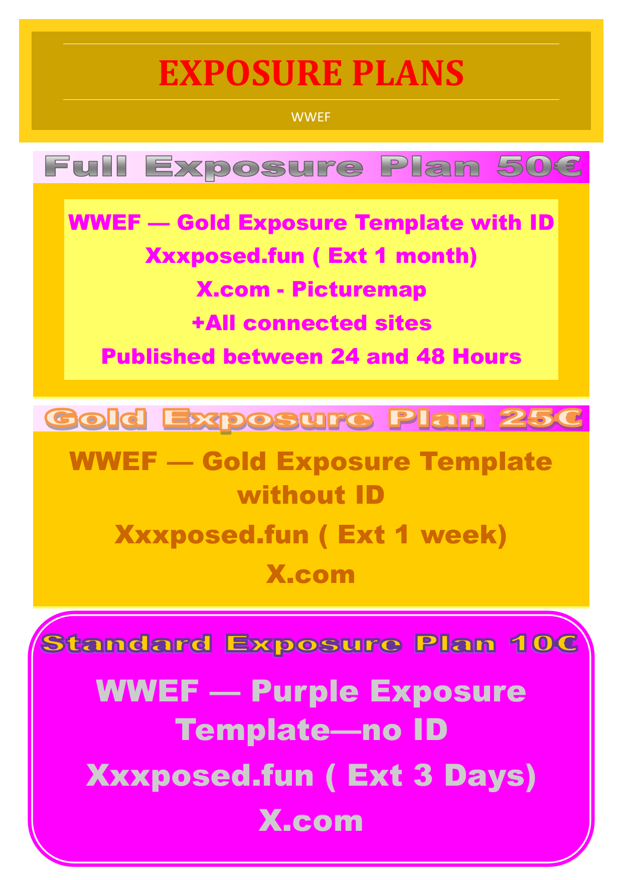 Exposure plans ~