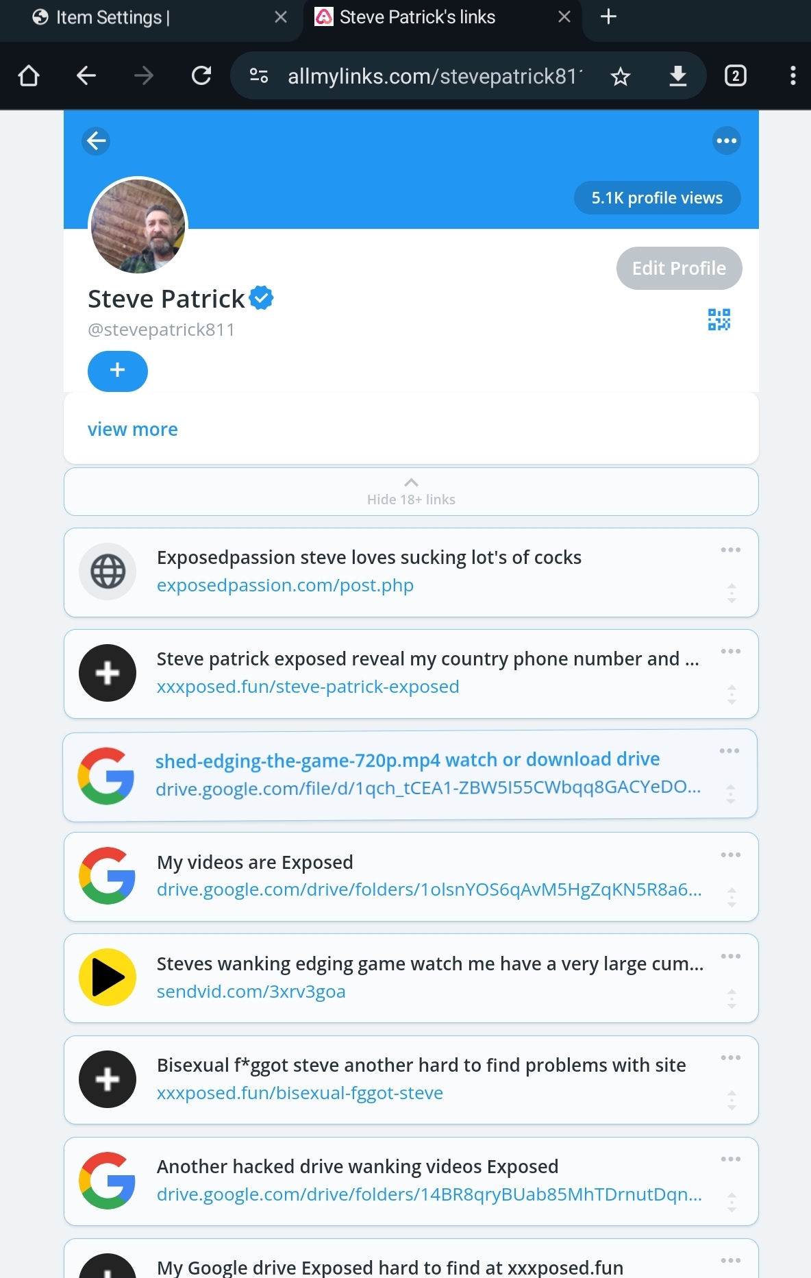 My videos and websites Exposed