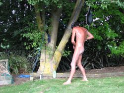 Steve outdoors shower