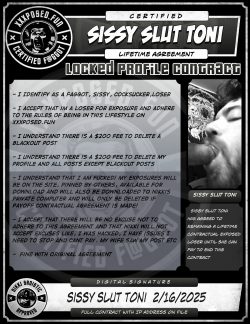 sissy sl*t toni – Locked Profile Agreement