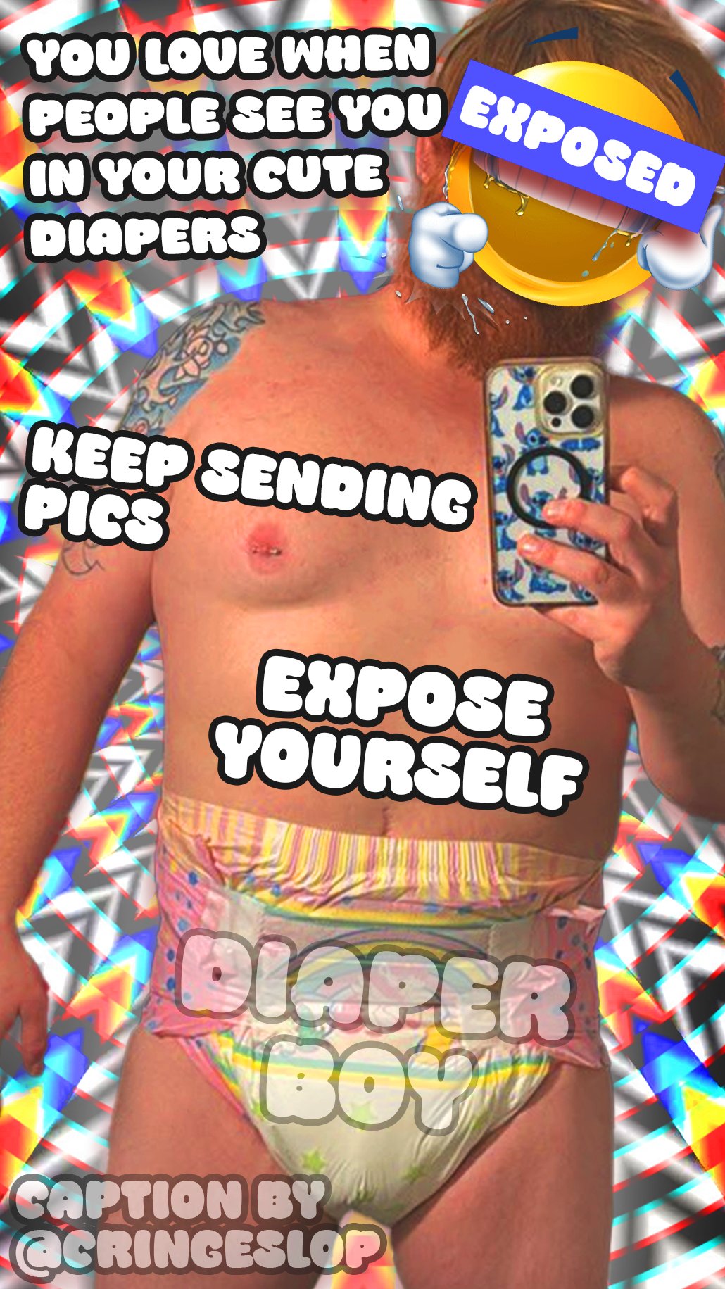 Dumb diaper f*g exposed