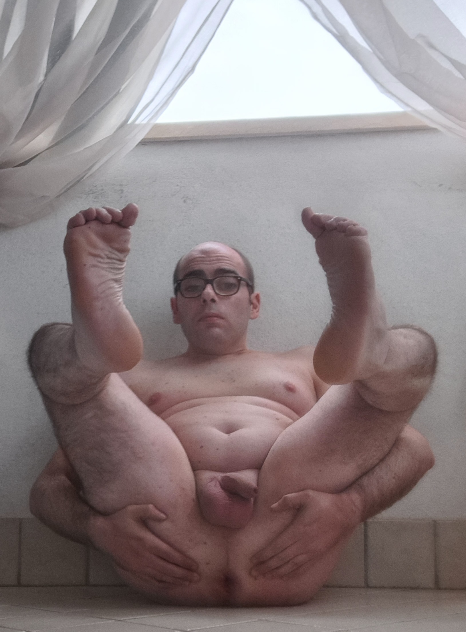 On balcony