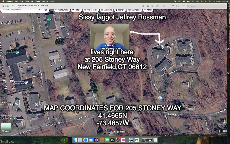 Sissy Jeffrey Rossman posts his address where he lives and he loves boys